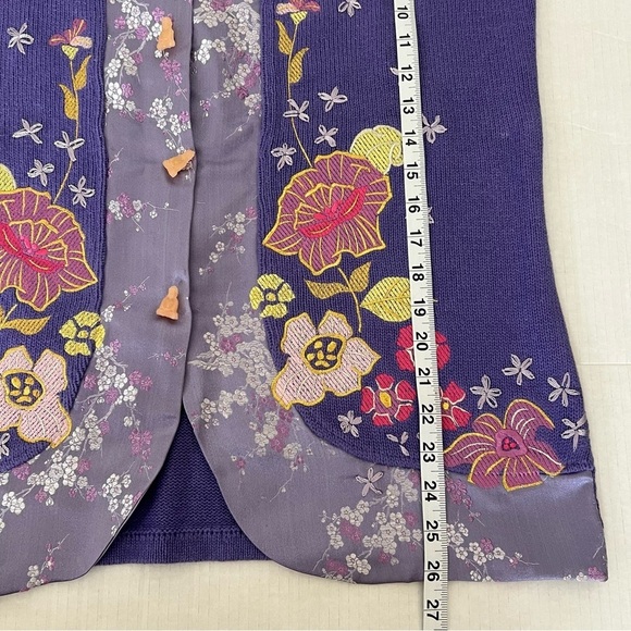 NWT Deadstock Vintage 90s Flowers in the Temple Funky Grandma Cardigan SZ Medium - Picture 16 of 16